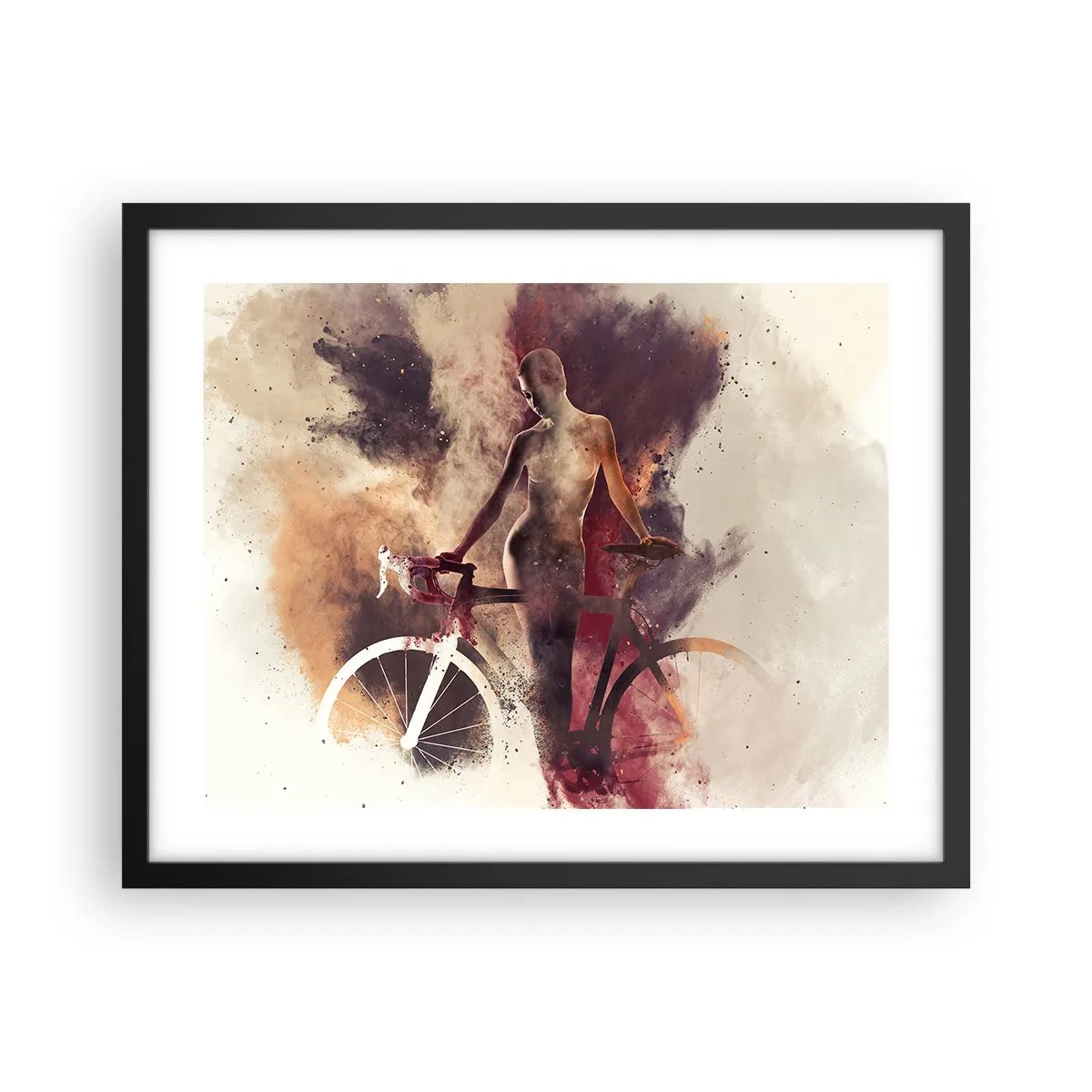 Affisch i svart ram - Cyklelsjäl i marmorform - 50x40 cm