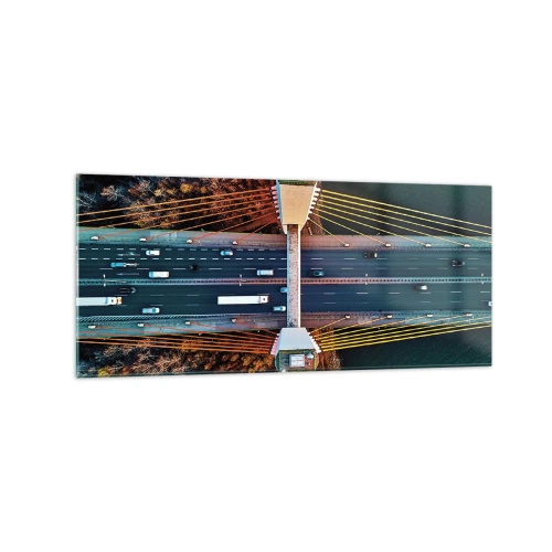 Glastavla - Bild på glas - Bortom vatten, bortom skog - 120x50 cm