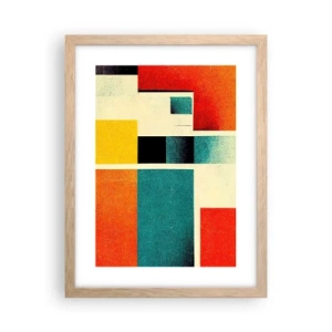 Affisch i ram av ljusek - Geometrisk abstraktion - bra energi - 30x40 cm