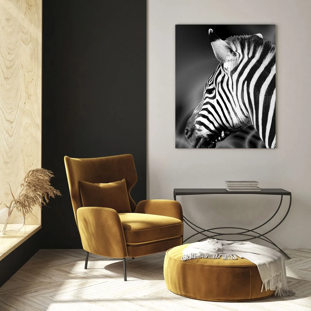 Glastavla - Bild på glas - Vit är vit och svart är svart - 50x70 cm