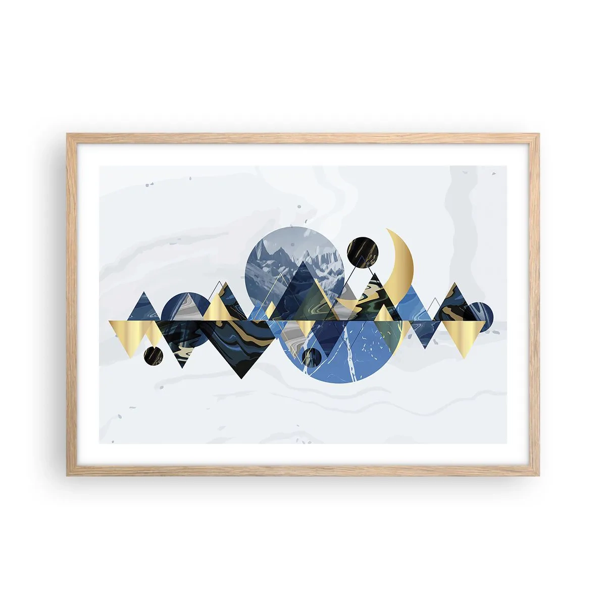 Affisch i ram av ljusek - Geometriskt landskap - 70x50 cm