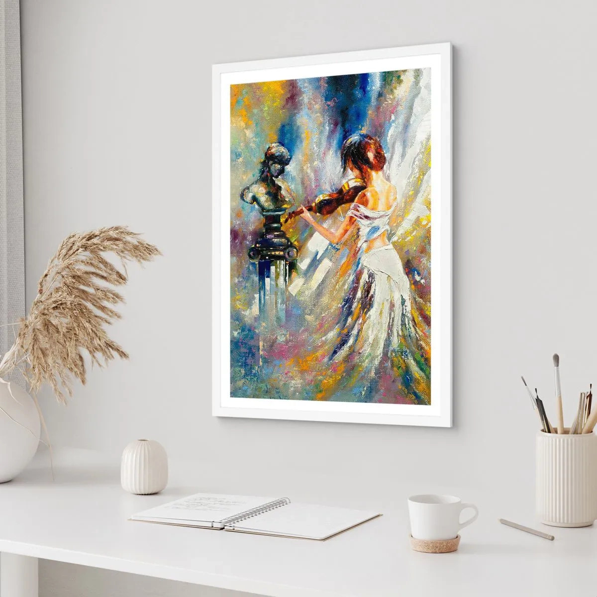 Affisch i vit ram - Leva upp med känslan - 61x91 cm