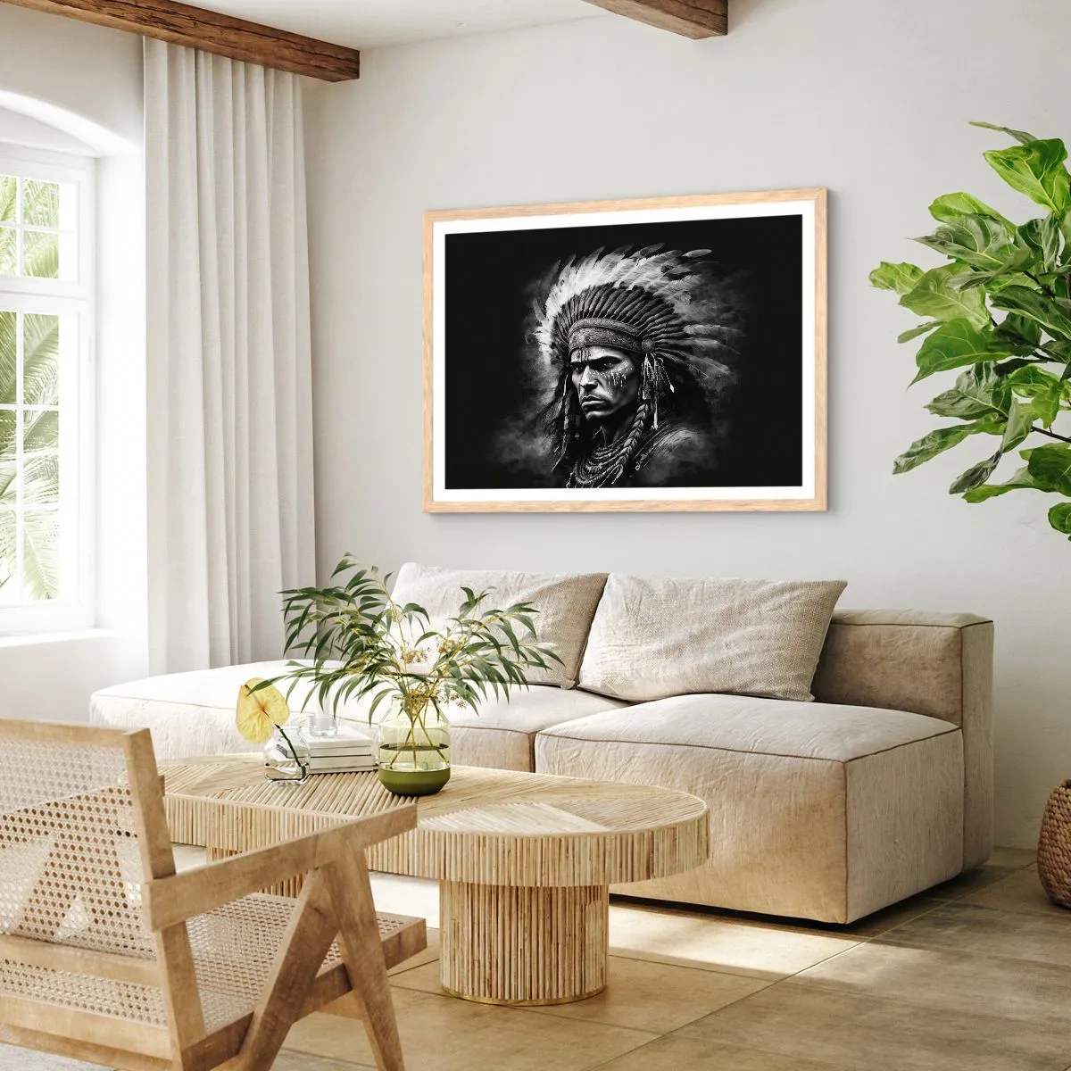 Affisch i ram av ljusek - Hövding och krigare - 70x50 cm