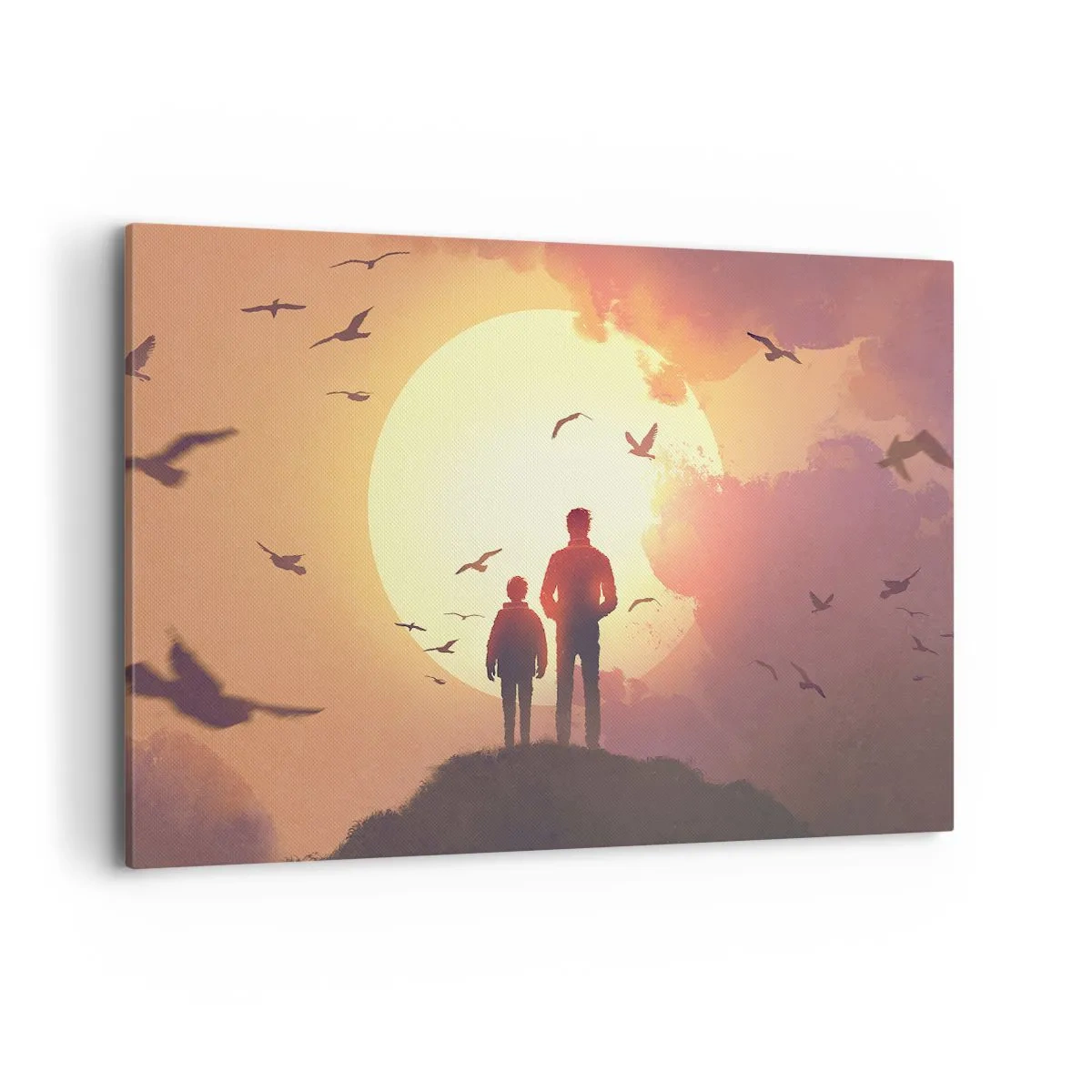 Canvastavla - Bild på duk - Öga mot öga med solen - 120x80 cm