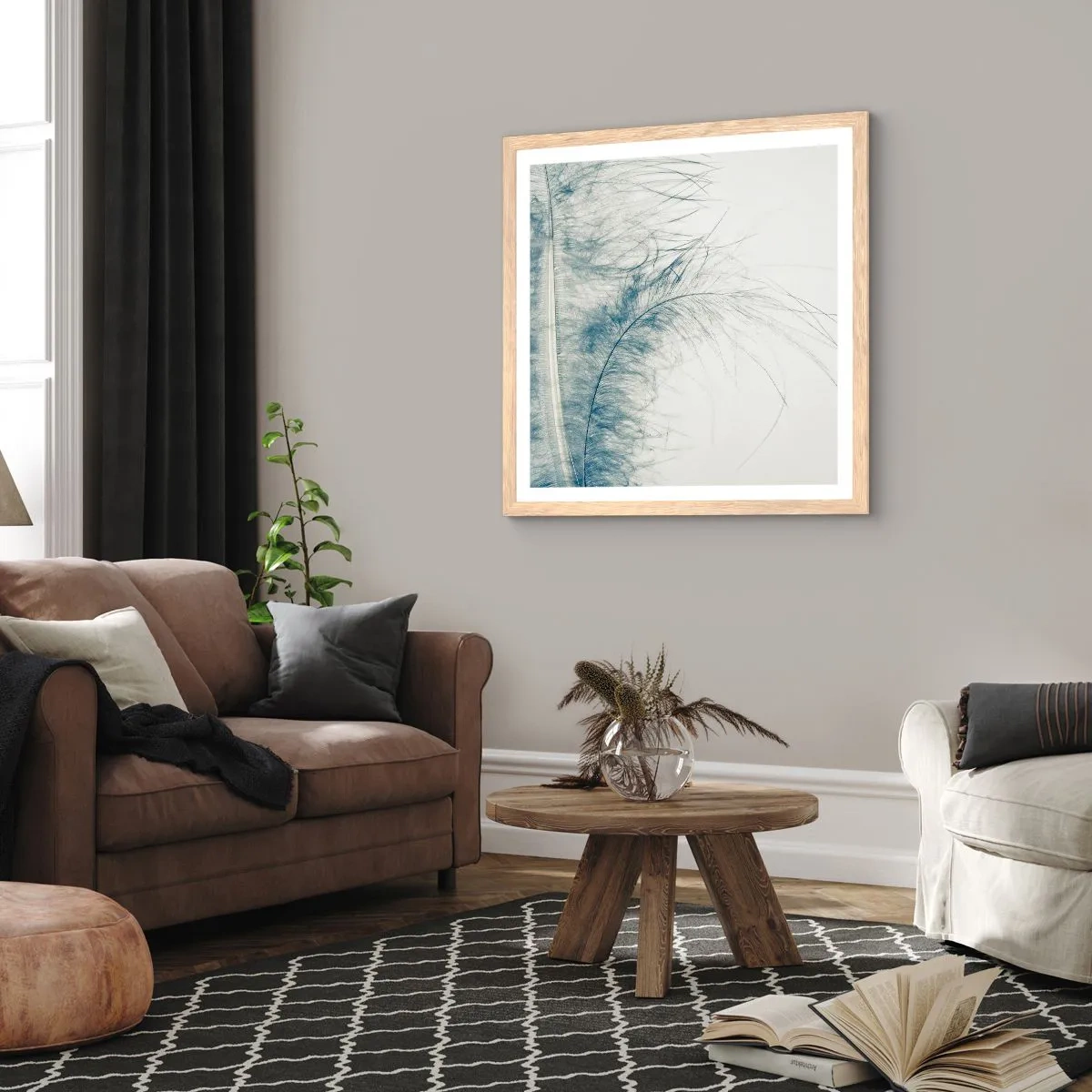 Affisch i ram av ljusek - Naturens viskningar - 40x40 cm