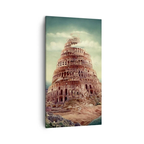 Canvastavla - Bild på duk - Babeltornet - 45x80 cm