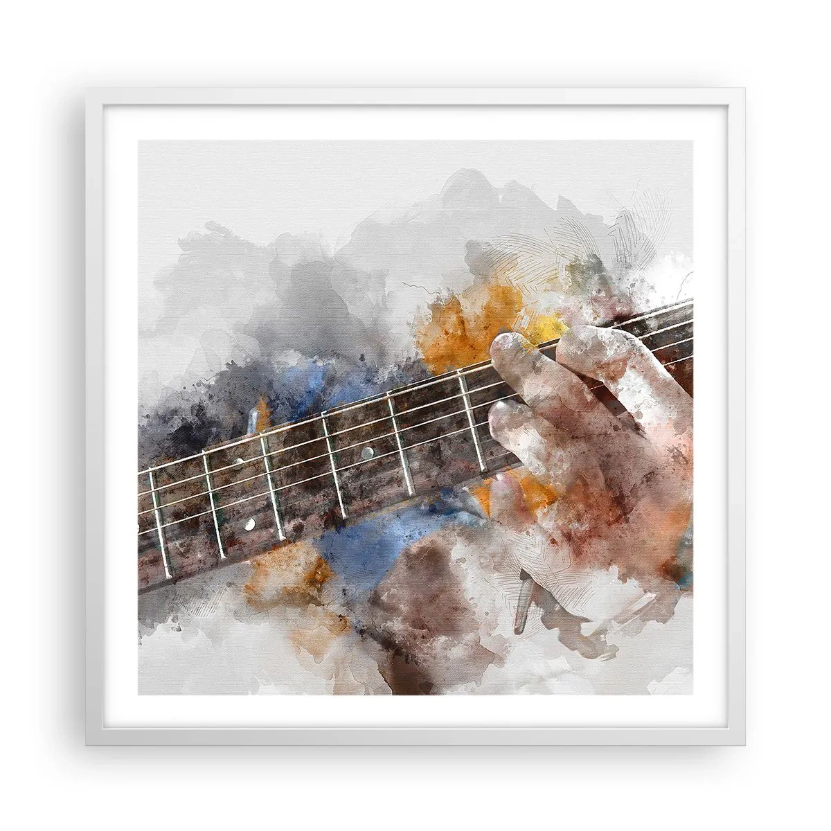 Affisch i vit ram - Poesi mellan strängarna - 60x60 cm