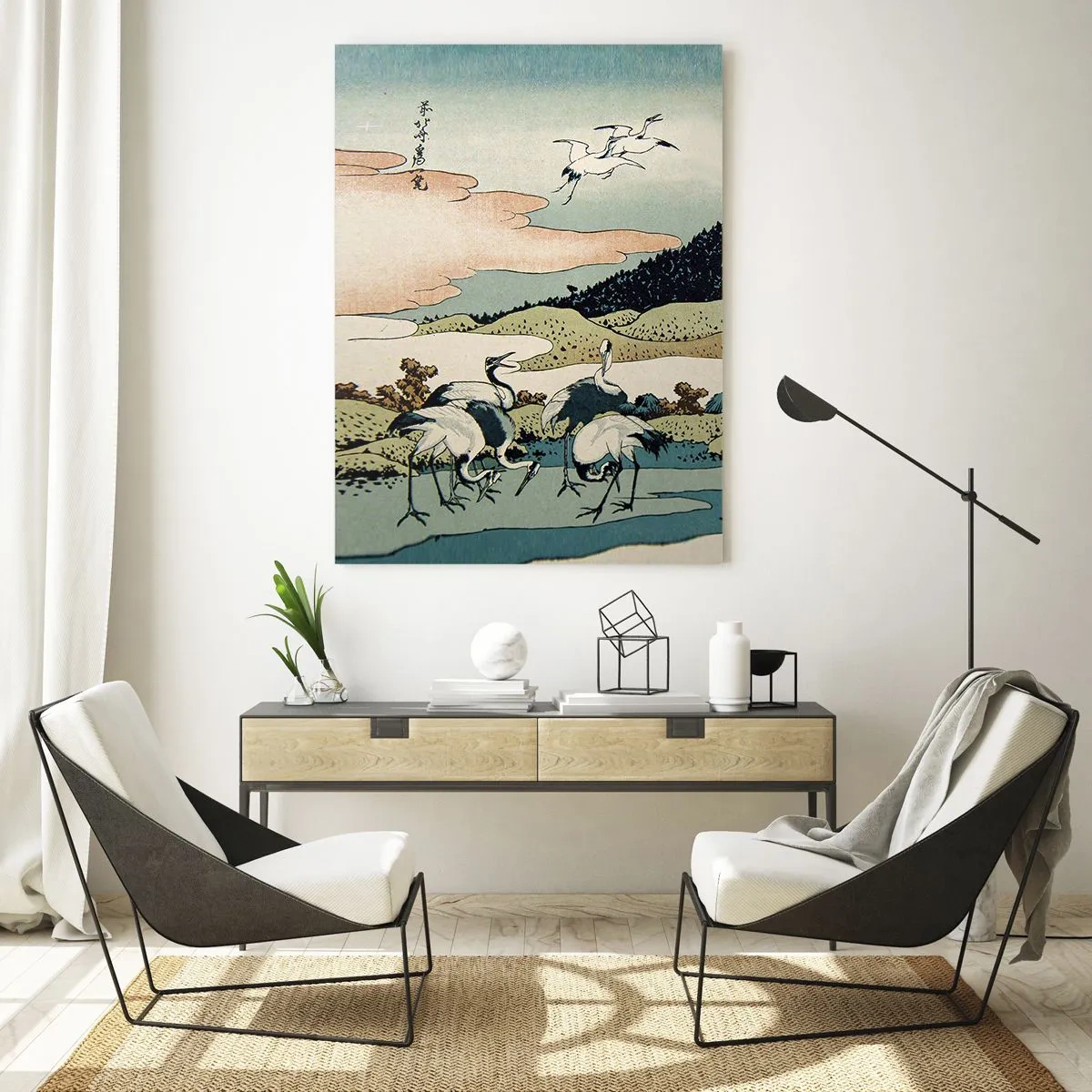 Glastavla - Bild på glas - I japansk anda - 50x70 cm