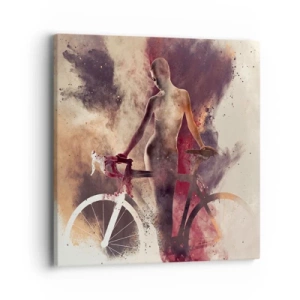 Canvastavla - Bild på duk - Cyklelsjäl i marmorform - 40x40 cm