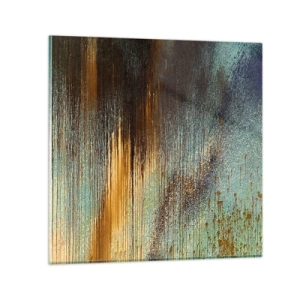 Glastavla - Bild på glas - En oavsiktlig färgglad komposition - 40x40 cm