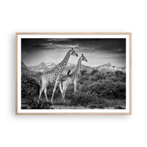 Affisch i ram av ljusek - Högre klasser i Afrika - 100x70 cm