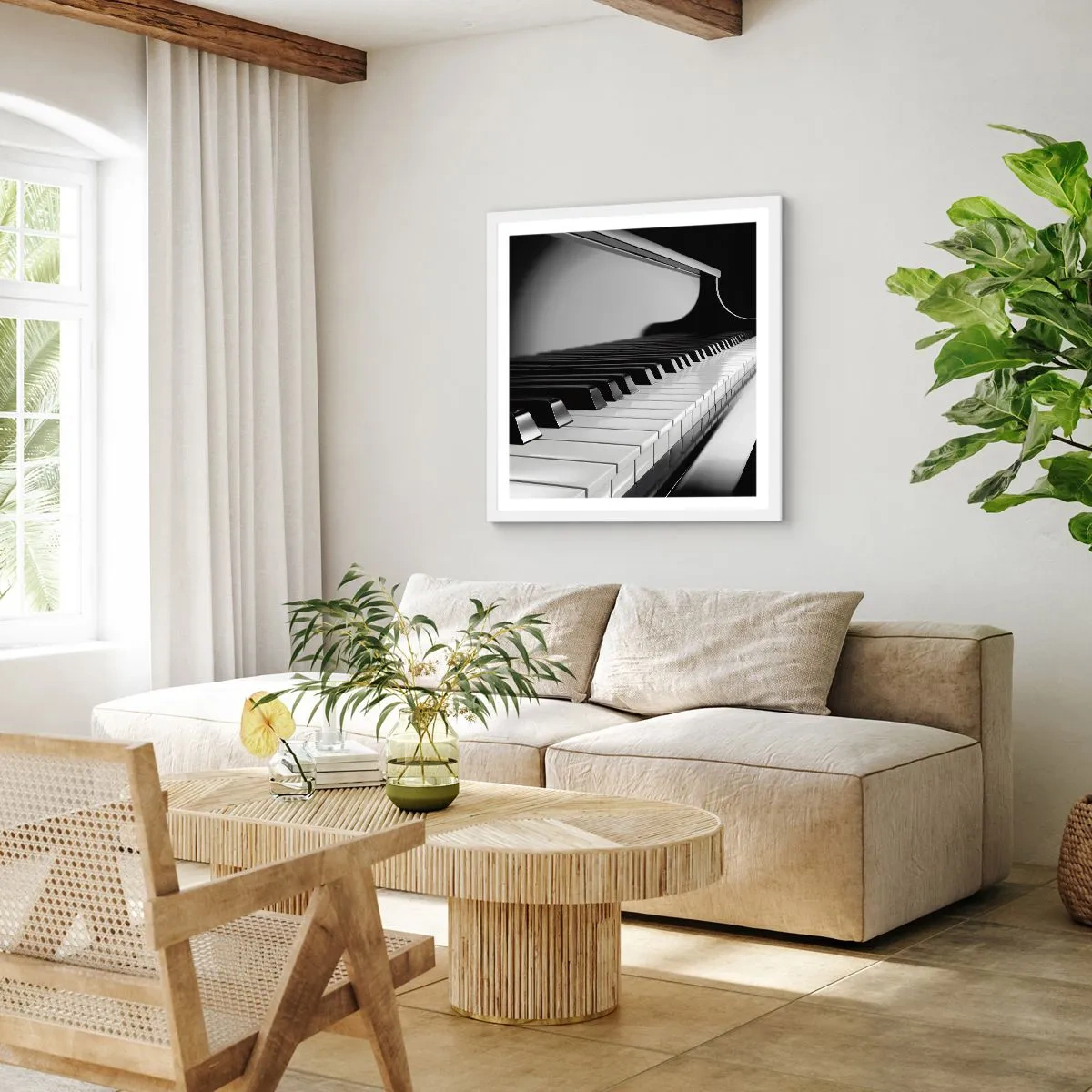 Affisch i vit ram - Harmoni av former och färger - 50x50 cm