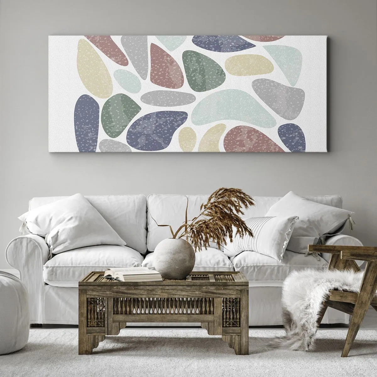 Canvastavla - Bild på duk - Mosaik av pulveriserade färger - 100x40 cm