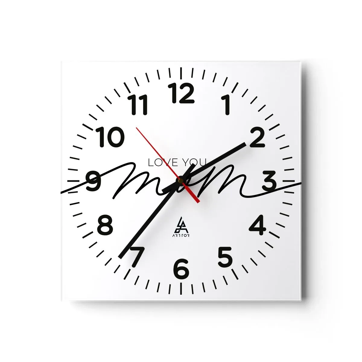 Väggklocka - Klocka på glas - Jag är mycket rörd - 30x30 cm