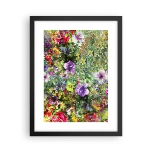 Affisch i svart ram - Ta en dopp i blommorna - 30x40 cm