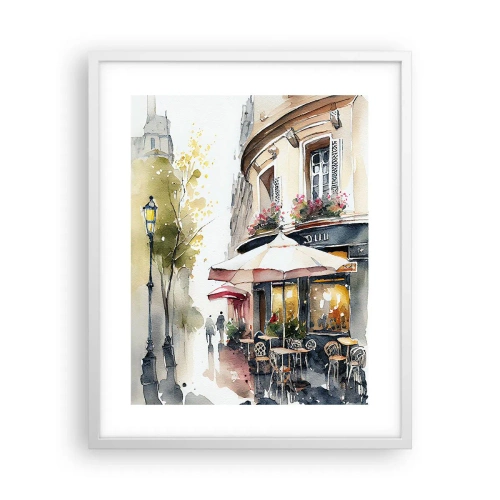 Affisch i vit ram - En parisisk morgon - 40x50 cm