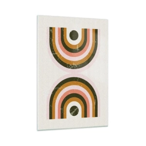 Glastavla - Bild på glas - Tvillingabstraktion - 70x100 cm