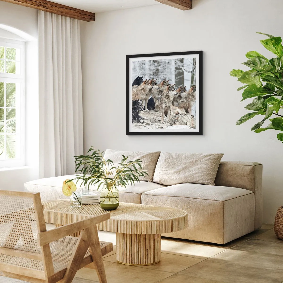 Affisch i svart ram - Familj och vänner - 50x50 cm