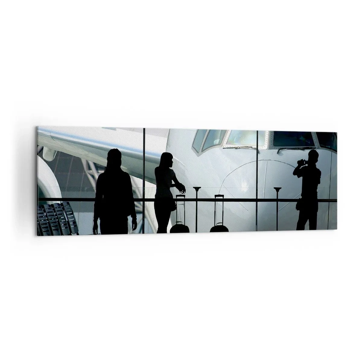 Canvastavla - Bild på duk - Vis a vis på flygplatsen - 160x50 cm