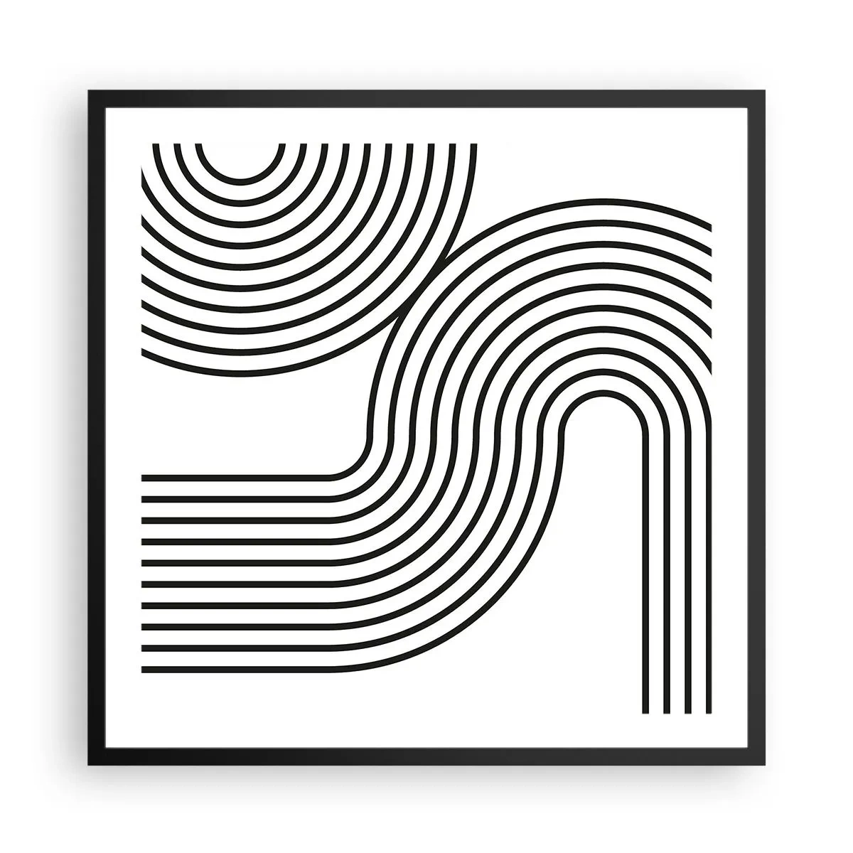 Affisch i svart ram - På en kurva - 60x60 cm