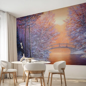 Fototapet Premium Sand - Låt oss mötas här - Landskap, Parkera, Bro - 100x70 cm