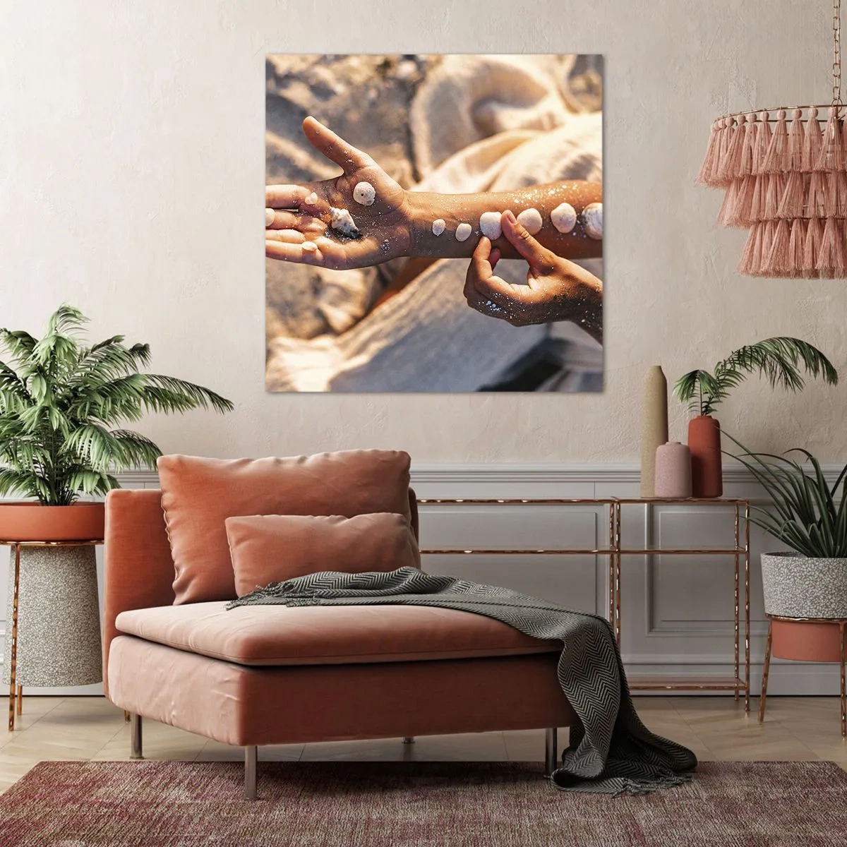 Canvastavla - Bild på duk - Skönhet inom handens räckvidd - 30x30 cm