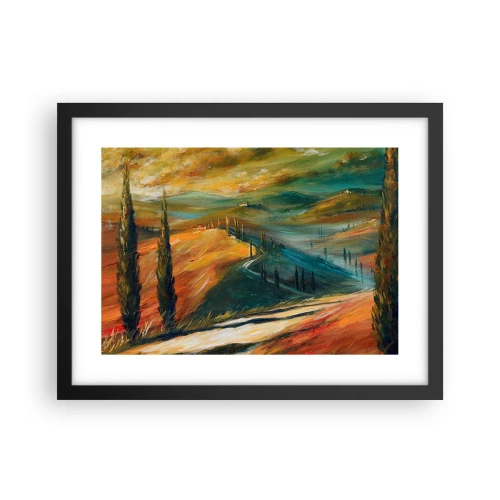 Affisch i svart ram - Toskanskt landskap - 40x30 cm