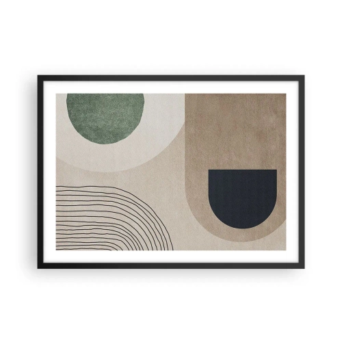 Affisch i svart ram - Ovalens mjukhet - 70x50 cm