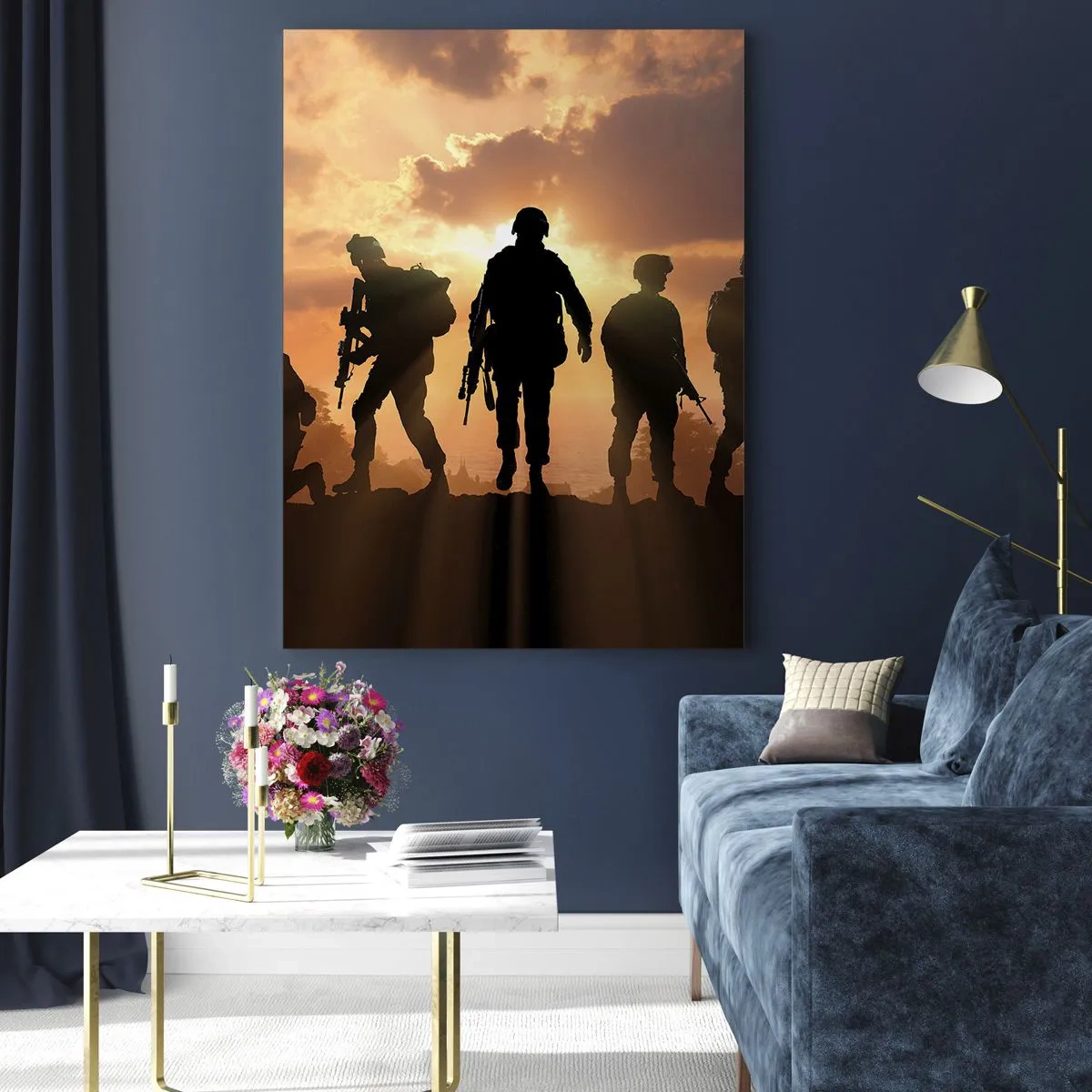 Glastavla - Bild på glas - Brothers in arms - 50x70 cm