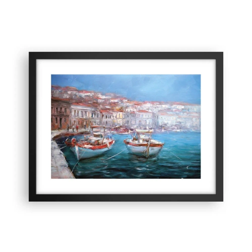 Affisch i svart ram - Italiensk vik - 40x30 cm