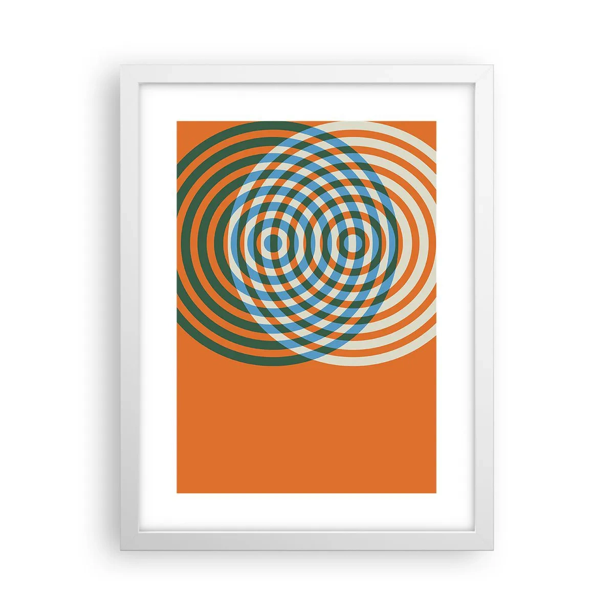 Affisch i vit ram - Abstrakt cirkulär variation - 30x40 cm