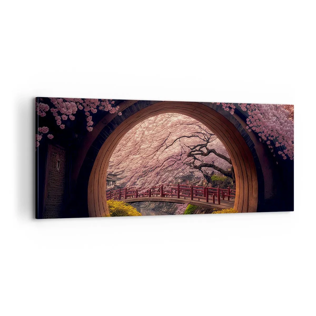 Canvastavla - Bild på duk - Japansk vår - 100x40 cm