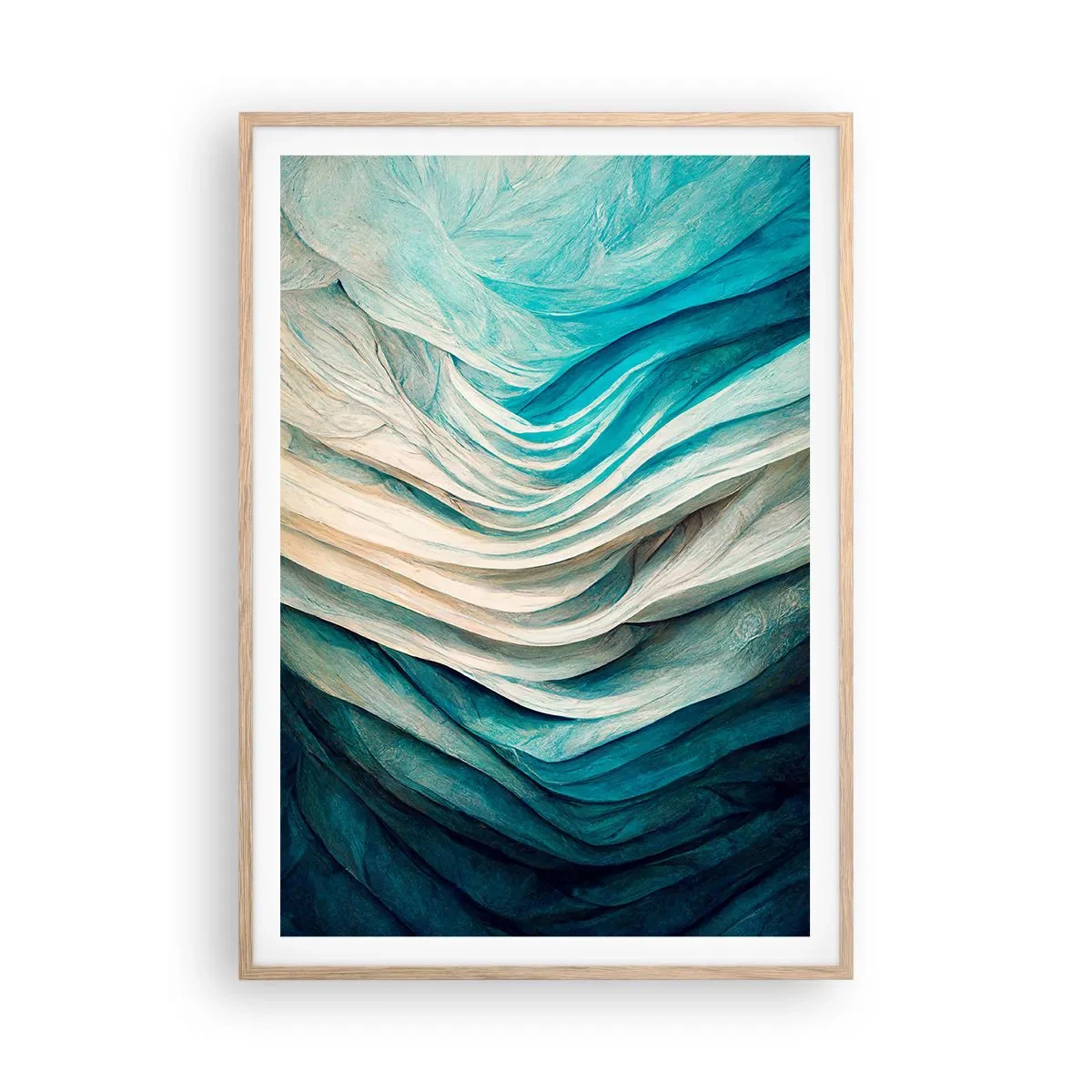 Affisch i ram av ljusek - Blå omättlighet - 70x100 cm