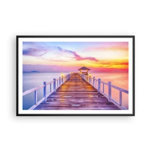 Affisch i svart ram - Kvällens lila-guld tystnad - 91x61 cm