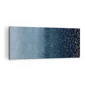 Canvastavla - Bild på duk - Komposition – blåa faser - 100x40 cm