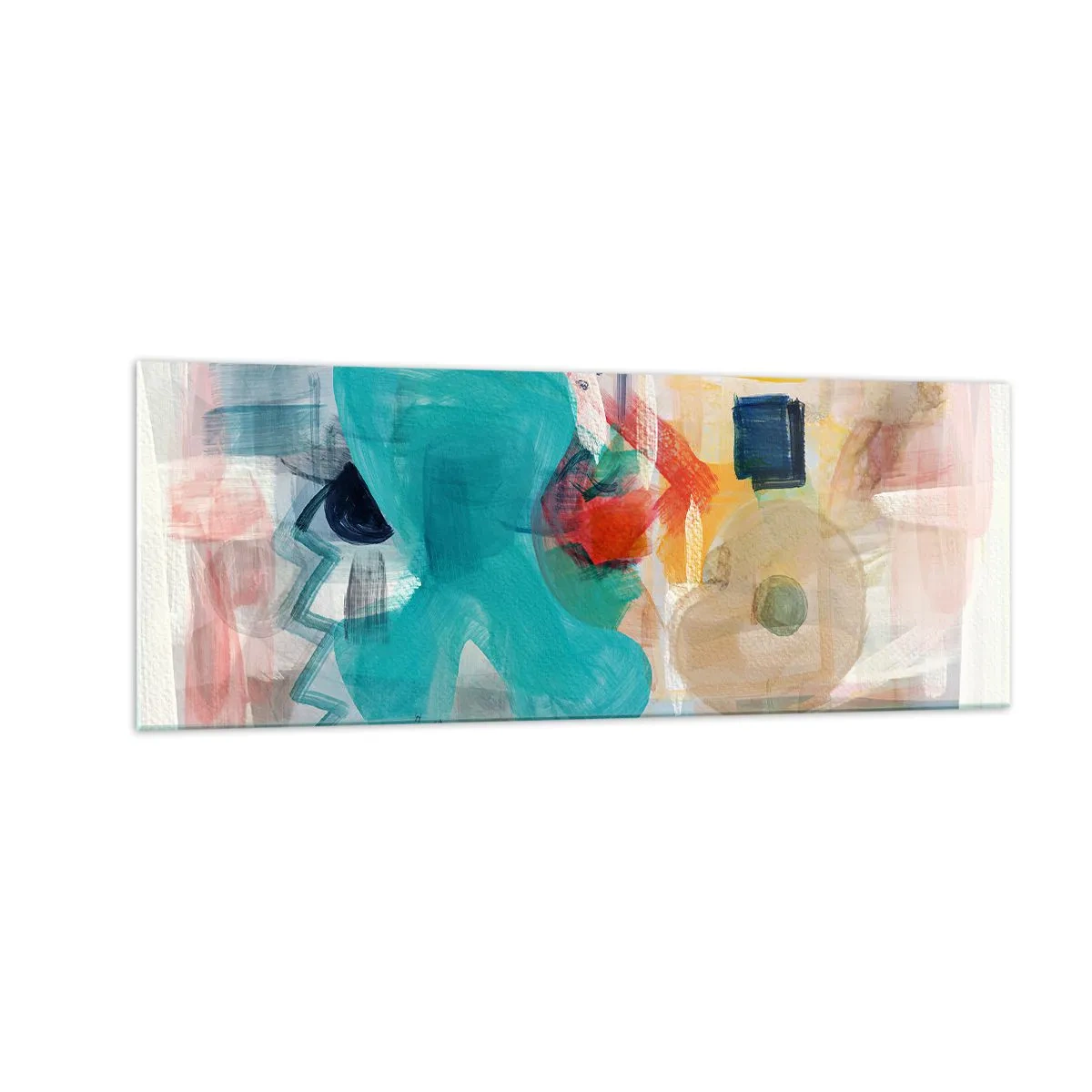 Glastavla - Bild på glas - Ett färgglatt spel - 140x50 cm