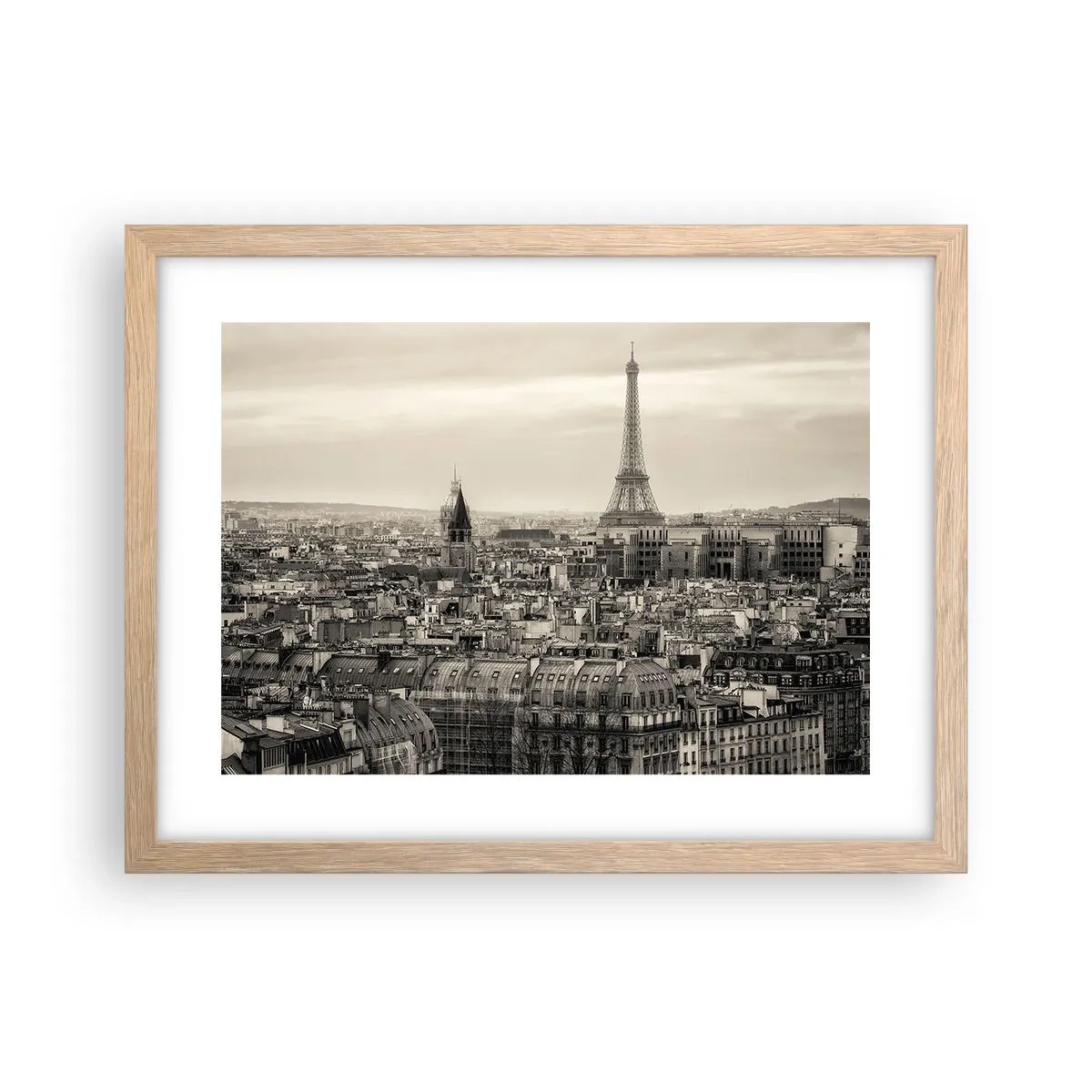 Affisch i ram av ljusek - Över Paris tak - 40x30 cm