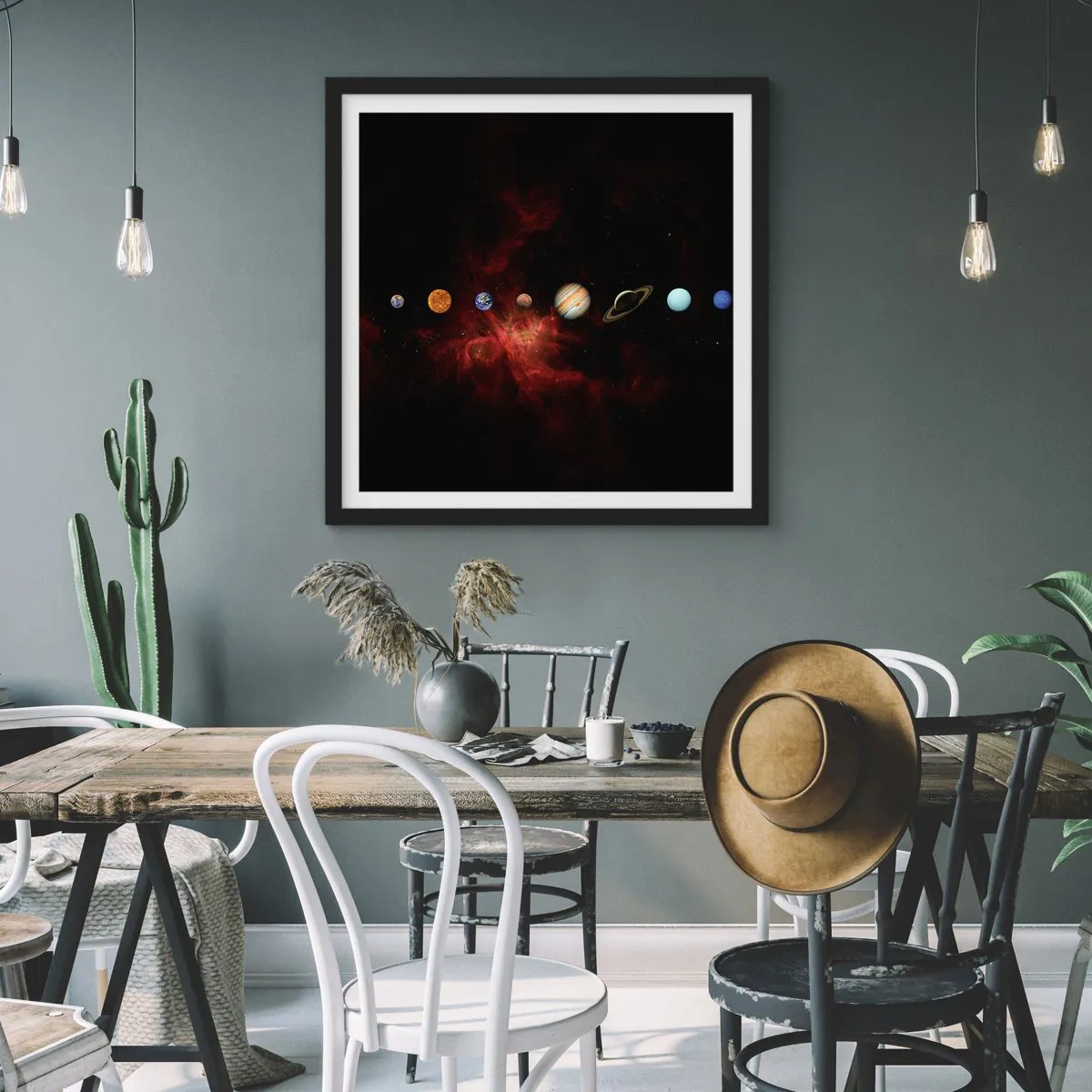 Affisch i svart ram - Vårt grannskap - 60x60 cm