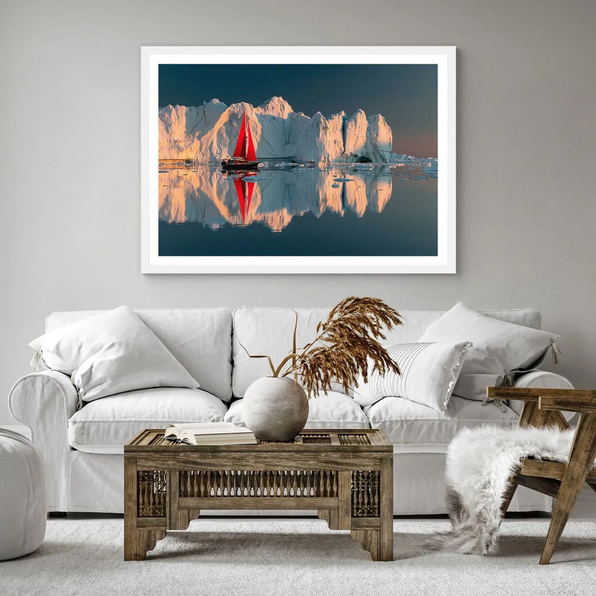 Affisch i vit ram - I världens ände - 60x60 cm