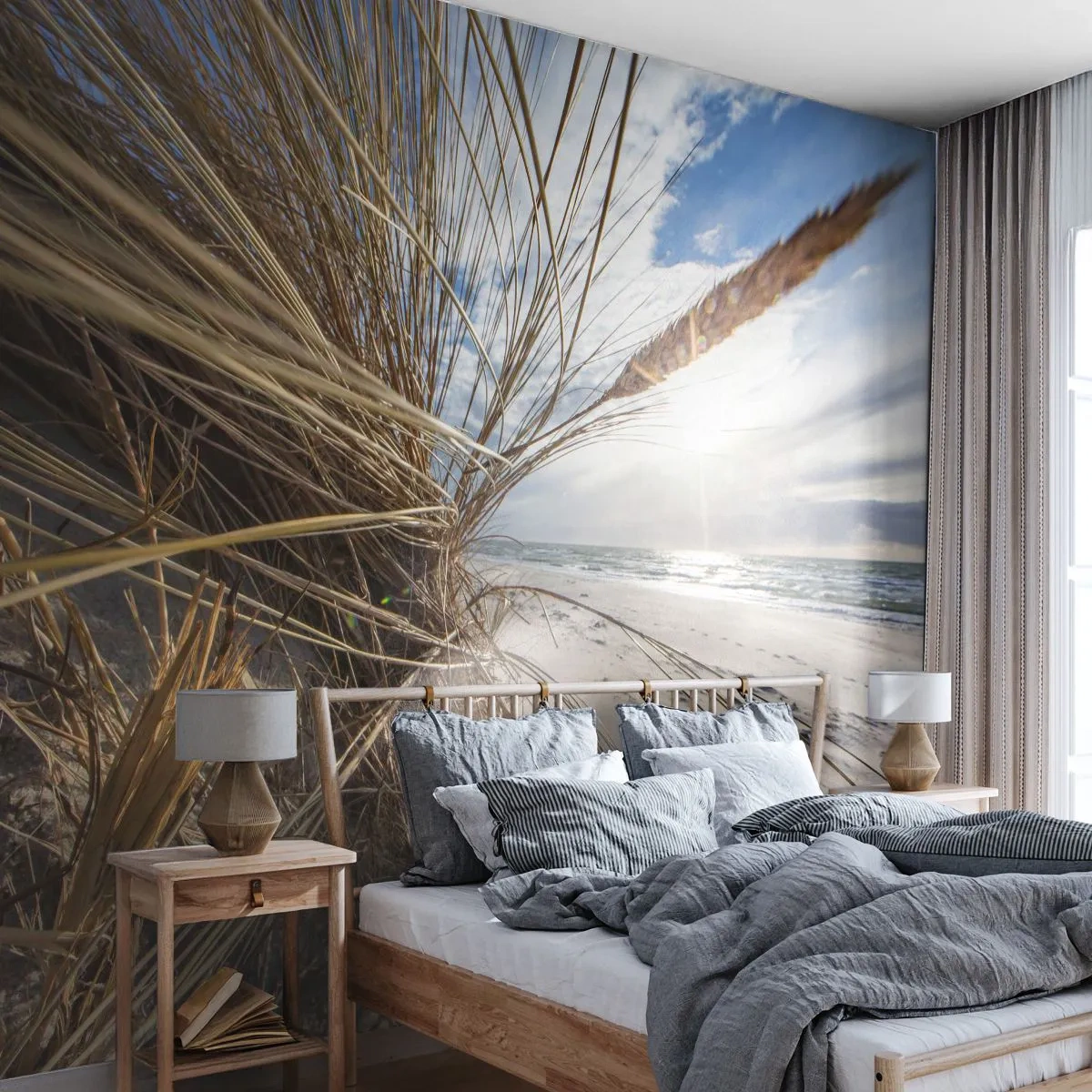 Självhäftande Fototapet Deluxe Sticker - Elementens möte - Landskap, Hav, Sanddyner - 250x175 cm