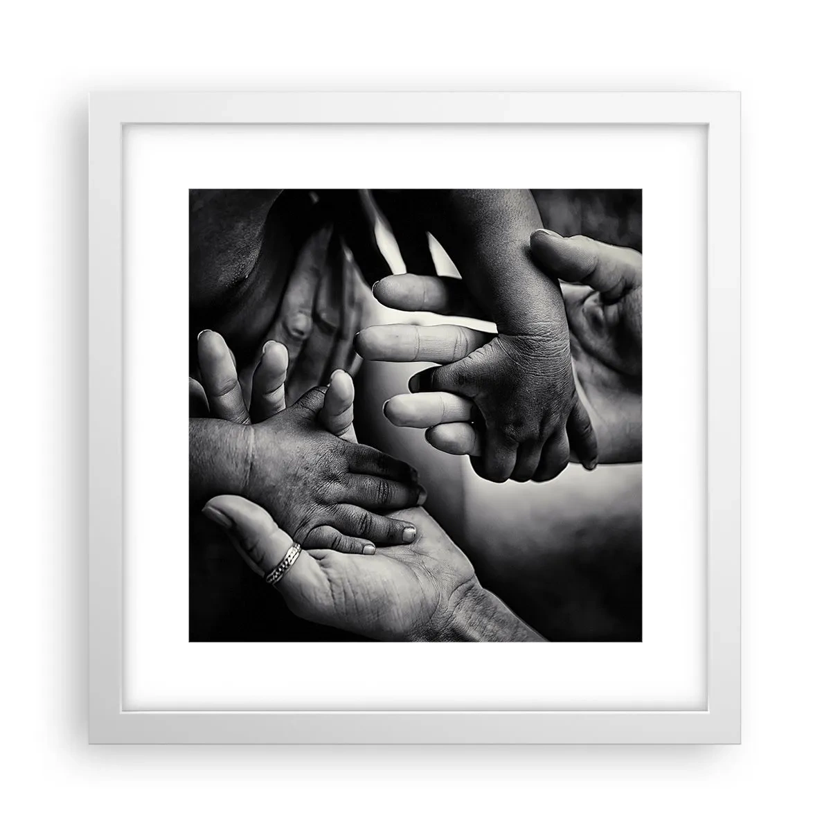 Affisch i vit ram - Att vara människa - 30x30 cm