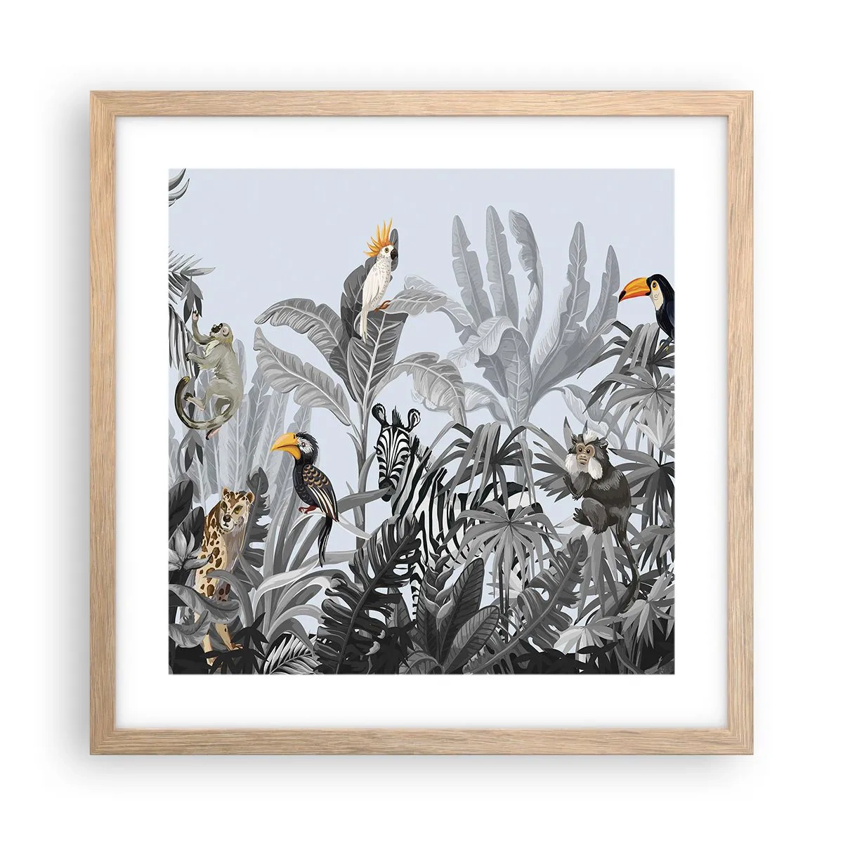 Affisch i ram av ljusek - Afrikansk saga - 40x40 cm