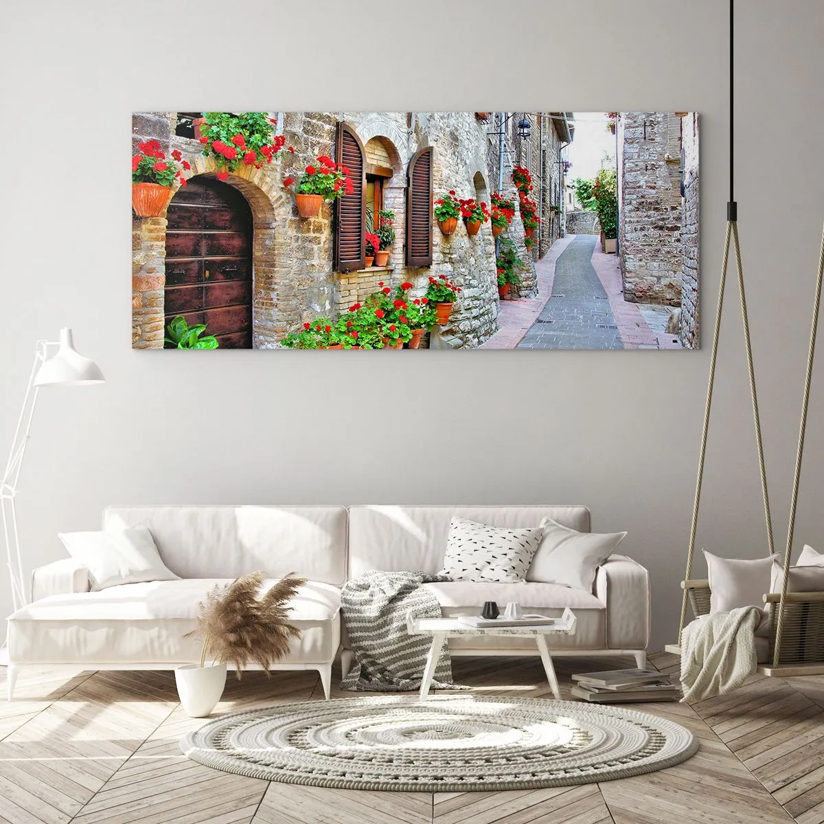 Glastavla - Bild på glas - Italiensk stämning - 100x40 cm