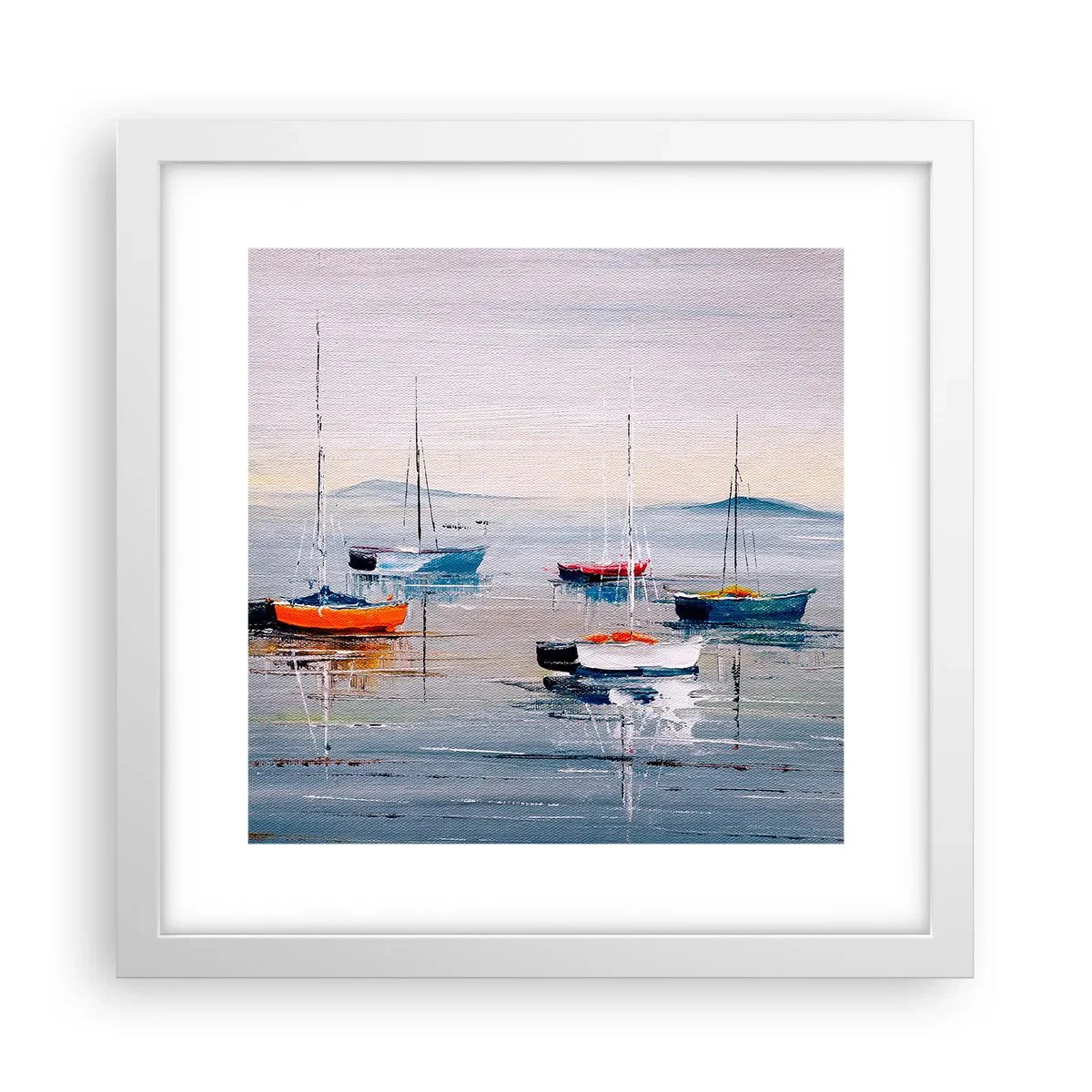 Affisch i vit ram - En välförtjänt vila - 30x30 cm