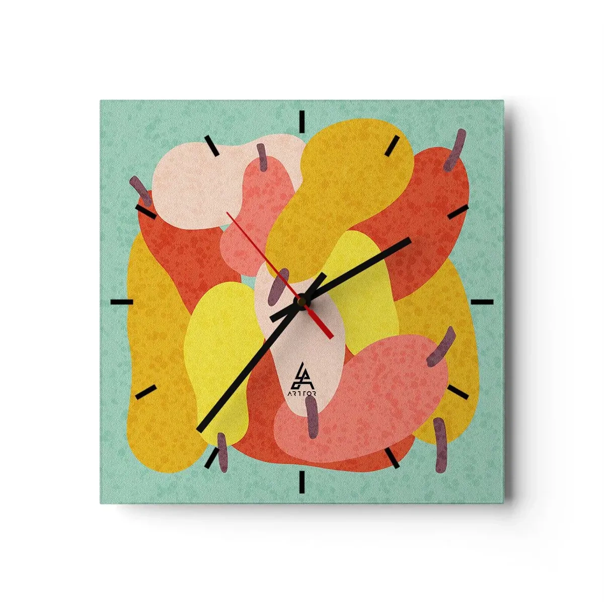 Väggklocka - Klocka på glas - Smaka på sommarsolen - 30x30 cm