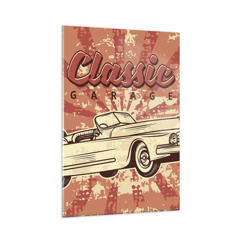 Glastavla - Bild på glas - De spelar Elvis på radion - 80x120 cm