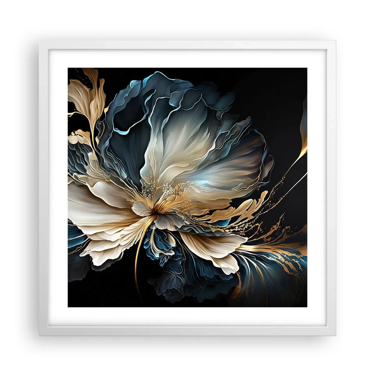 Affisch i vit ram - Sagolik ormbunksblomma - 50x50 cm