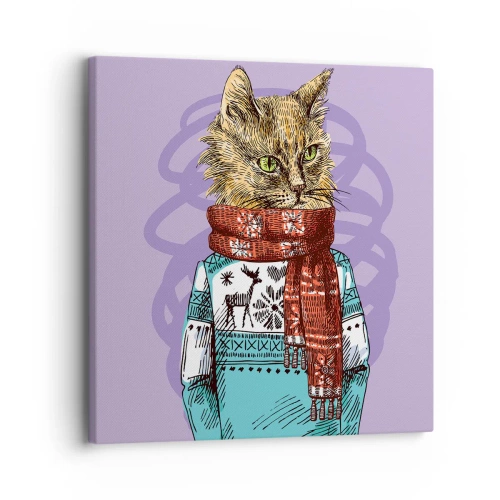 Canvastavla - Bild på duk - Mästerkatten - 30x30 cm