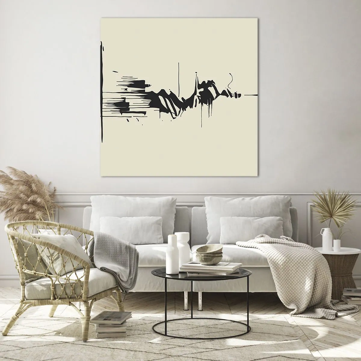 Glastavla - Bild på glas - Skyndsam abstraktion - 60x60 cm