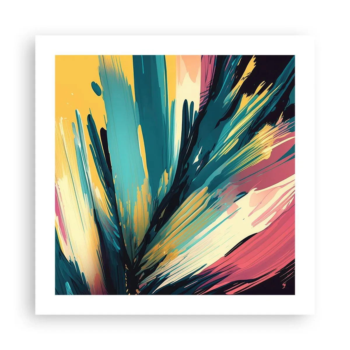 Affisch - Komposition - en explosion av glädje - 50x50 cm